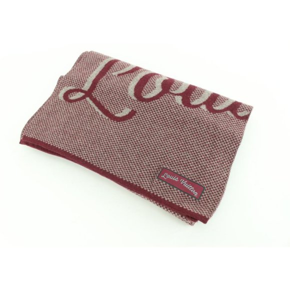 Louis Vuitton Handwriting Burgundy Scarf 4lk830s - Picture 10 of 12